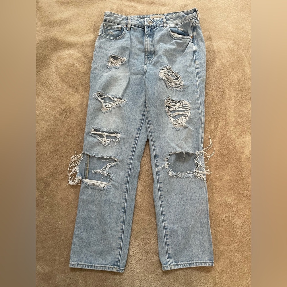 PacSun Ripped Light Blue Boyfriend Jeans